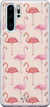 Huawei P30 Pro hoesje - Flamingo - Siliconen - Soft Case Telefoonhoesje - Print - Roze