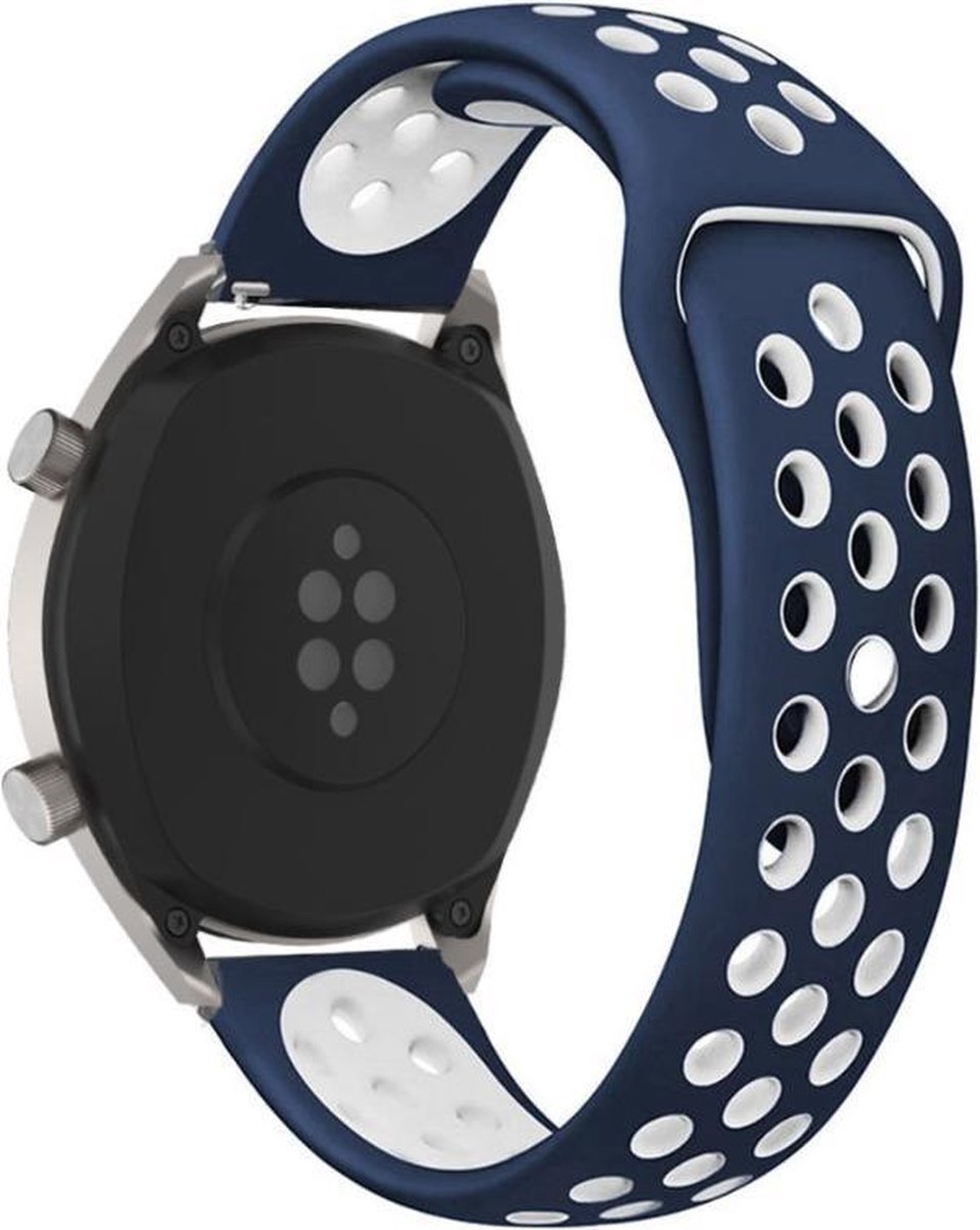 Sportbandje – geschikt voor Huawei Watch GT (42mm) – blauw/wit
