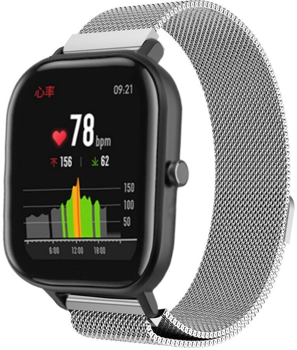Milanese Band – Geschikt voor Xiaomi Amazfit GTS 42mm – Zilver