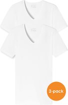SCHIESSER 95/5 T-shirts (2-pack) - V-hals - wit - Maat: S