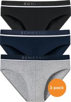 SCHIESSER 95/5 rioslips (3-pack) - zwart - blauw en grijs - Maat: M