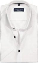 CASA MODA modern fit overhemd - korte mouw - wit structuur - Strijkvriendelijk - Boordmaat: 41
