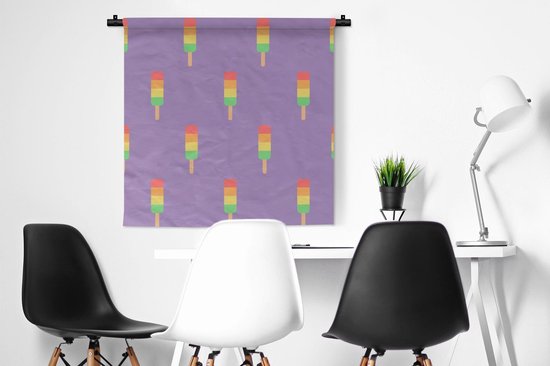 Tapisserie - Tapisserie - Glace - Motifs - Violet - 90x90 cm - Tapisserie