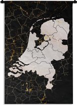 Tapisserie - Tissu mural - Carte - Pays- Nederland - Or - 90x135 cm - Tapisserie