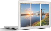 Laptop sticker - 13.3 inch - Doorkijk - Water - Molen - 31x22,5cm - Laptopstickers - Laptop skin - Cover