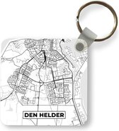 Sleutelhanger - Uitdeelcadeautjes - Kaart - Den Helder - Zwart - Wit  - Plastic