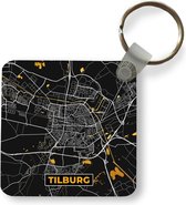 Sleutelhanger - Uitdeelcadeautjes - Stadskaart - Tilburg - Goud - Zwart - Plastic