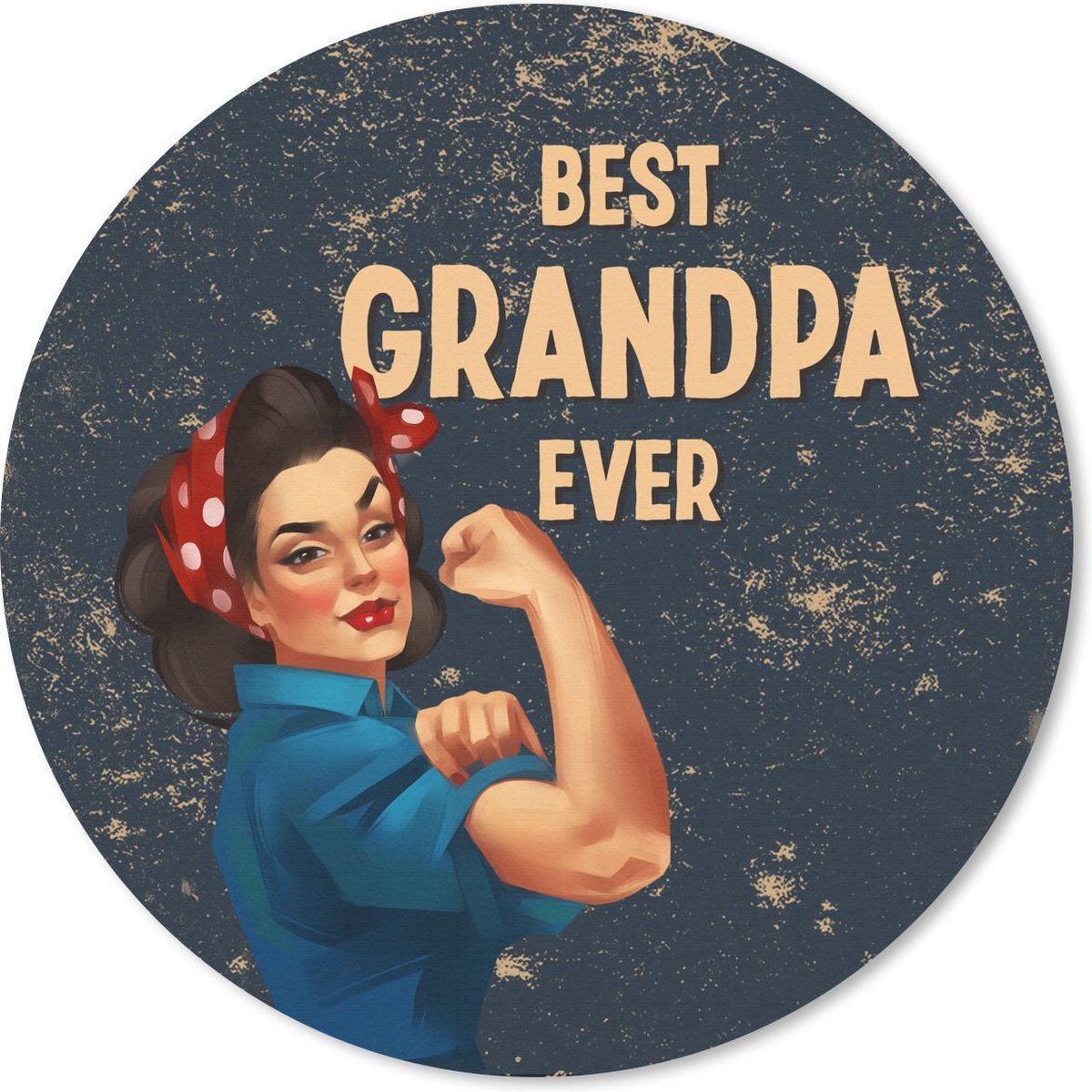 Muismat rond 30x30 cm - Mousepad Best grandpa ever - Opa - Spreuken - Quotes - Ronde muismatten