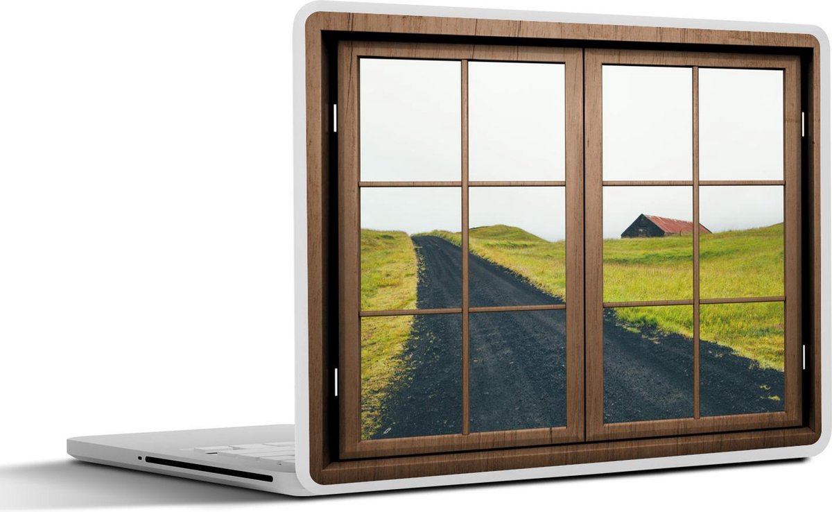 Laptop sticker - 10.1 inch - Doorkijk - Natuur - Huis - 25x18cm - Laptopstickers - Laptop skin - Cover