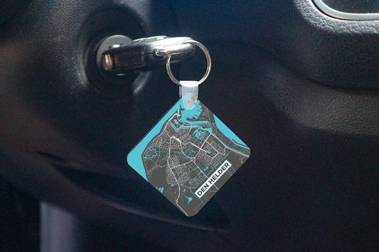 Porte-clés - Carte - Den Helder - Grijs - Blauw - Plastique