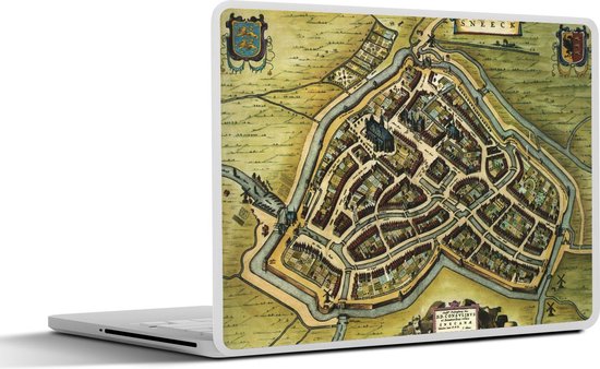 Autocollant pour ordinateur portable - 11,6 pouces - Carte - Sneek - Antique - 30x21cm - Autocollants pour ordinateur portable - Peau pour ordinateur portable - Couverture - Plan de la ville