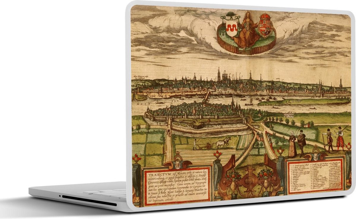 Laptop sticker - 17.3 inch - Stadskaart - Maastricht - Historisch - 40x30cm - Laptopstickers - Laptop skin - Cover