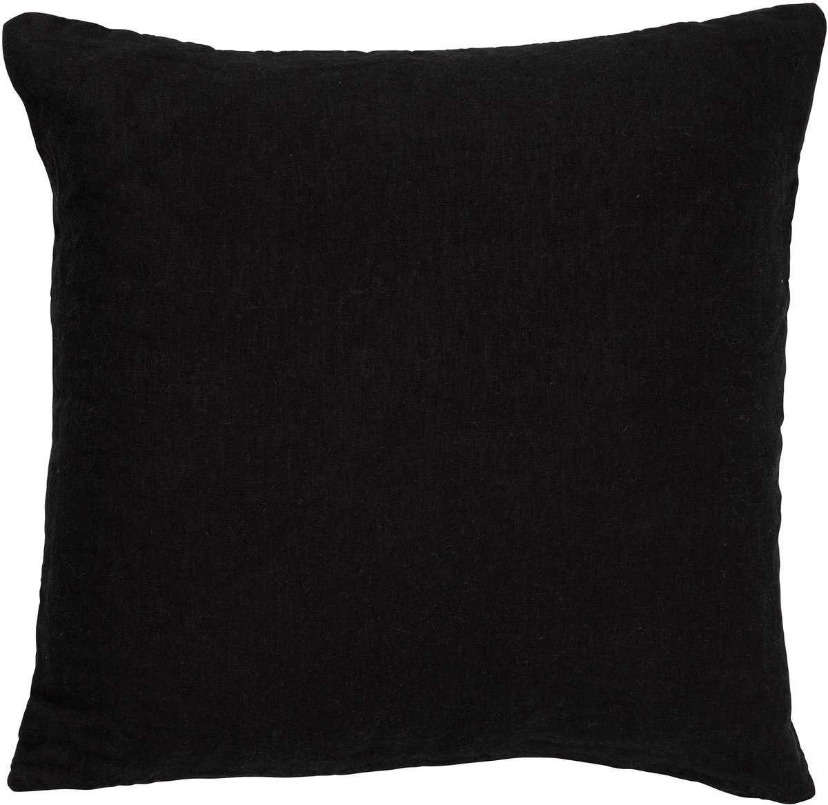 Dutch Decor LINN - Sierkussen 45x45 cm - 100% linnen - effen kleur - Raven - zwart - Inclusief binnenkussen - Luxe kussens voor woonkamer & bank