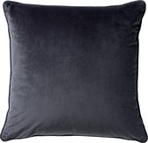 Dutch Decor FINN - Sierkussen 60x60 cm - velvet - effen kleur - Charcoal Gray - antraciet - Inclusief binnenkussen - Luxe kussens voor woonkamer & bank