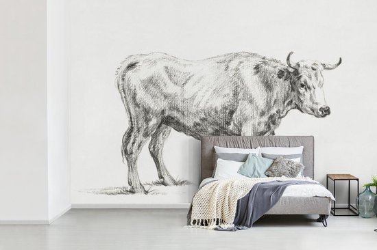 Fond d' écran - taureau Papier peint photo, à droite - peinture par Jean Bernard - Largeur 525 cm x hauteur 350 cm
