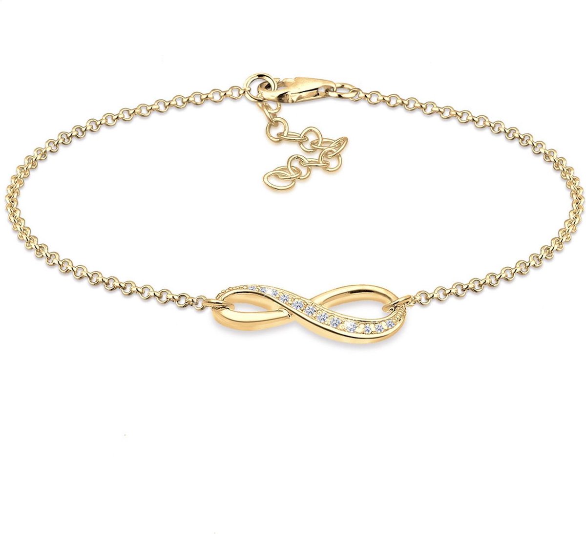 Elli - Armband - Dames Oneindigheidssymbool met Zirkonia Kristallen in 925 Sterling Zilver - Dames