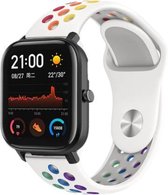 Siliconen Smartwatch bandje - Geschikt voor  Xiaomi Amazfit GTS sport band - kleurrijk wit - Horlogeband / Polsband / Armband