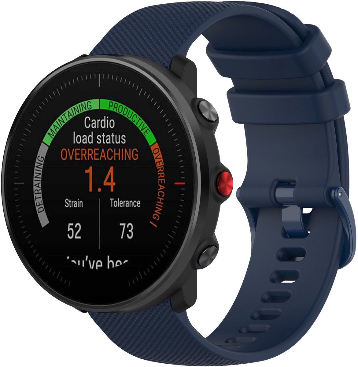 123watches sport gesp band - marineblauw - - Geschikt voor Polar Vantage M / Vantage M2 / Vantage M3 /Vantage V3 / Grit X / Grit X Pro / Grit X2 Pro / Overige smartwatches met 22mm bandje
