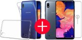 Samsung A10 Transparant Hoesje + GRATIS Screenprotector - Transparant - Extra Dun - Samsung A10 - Hoes - Cover - Case - Screenprotector kit