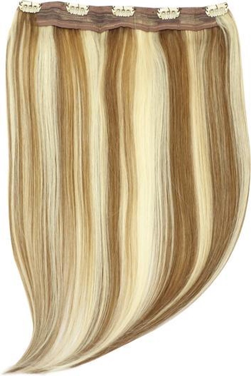 Remy Human Hair extensions Quad Weft straight 16 - bruin / blond 6/613#