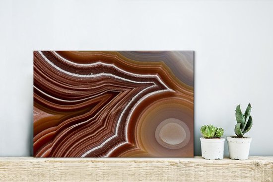 Peintures sur toile - Gros plan d'une agate en couches - 30x20 cm - Décoration murale