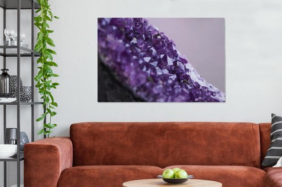 Tableau sur toile Gros plan d'une améthyste violette - 120x80 cm - Décoration murale