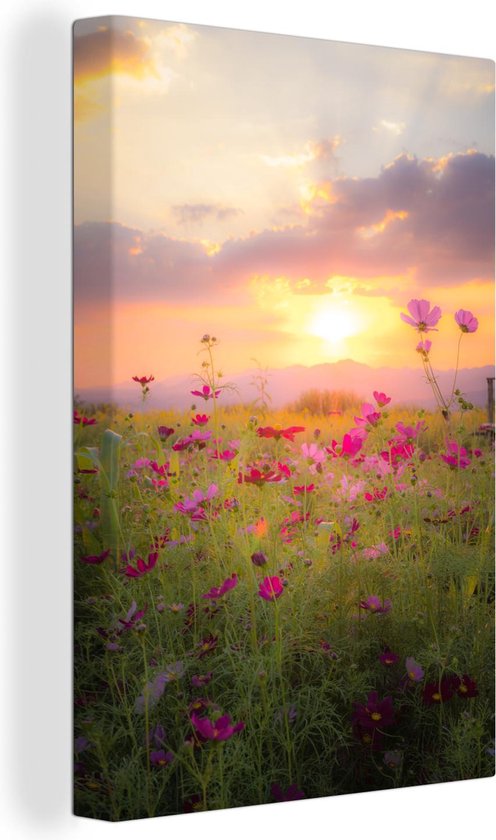 Canvas Schilderijen - Bloemen - Wild - Schemer - Wanddecoratie