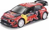 Bburago Citroen C3 WRC #1 SEBASTIAN OGIER RALLY MONTE CARLO 2019 rood/blauw/geel modelauto schaalmodel 1:32