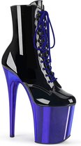 Pleaser Plateau Laarzen, Paaldans schoenen -35 Shoes- FLAMINGO-1020 Paaldans schoenen Zwart/Blauw