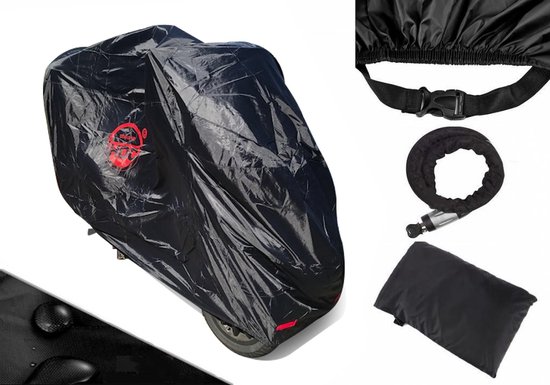COVER UP HOC Motorhoes Piaggio MP3 – Zwart – Stofvrij, Ademend & Waterafstotend – Redlabel
