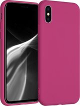 kwmobile telefoonhoesje geschikt voor Apple iPhone X - Hoesje voor smartphone - Back cover in frambozenroze