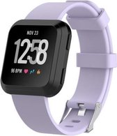 Siliconen Smartwatch bandje - Geschikt voor  Fitbit Versa / Versa 2 silicone band - lila - Maat: L - Horlogeband / Polsband / Armband