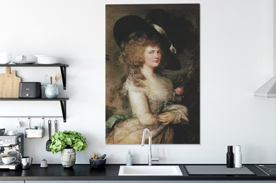 Georgiana Cavendish Duchesse de Devonshire - peinture de Thomas Gainsborough 80x120 cm - Tirage photo sur toile (Décoration murale murale salon / chambre)