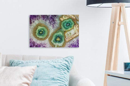 Pierres précieuses avec de nombreuses couleurs et couches de toile 2cm 30x20 cm - petit - Tirage photo sur toile (Décoration murale salon / chambre)