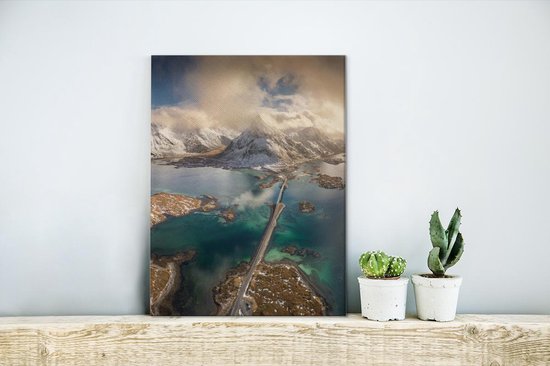 Peintures sur Toile - Route dans les Lofoten - 30x40 cm - Décoration murale