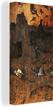 Déluge et enfer - peinture de Jheronimus Bosch 20x40 cm - Tirage photo sur toile (Décoration murale salon / chambre)