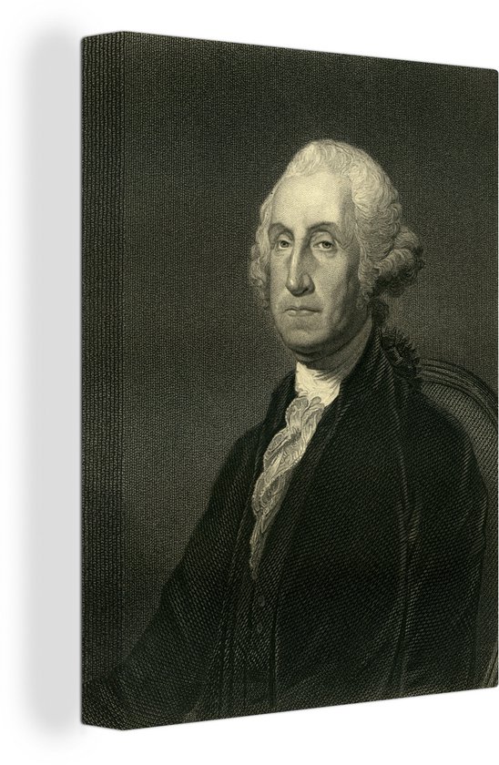 Canvas Schilderij Een portret van George Washington - 30x40 cm - Wanddecoratie