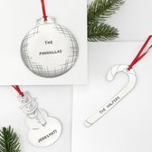 Personaliseerbare kerstboomversiering | sneeuwman | 3 stuks