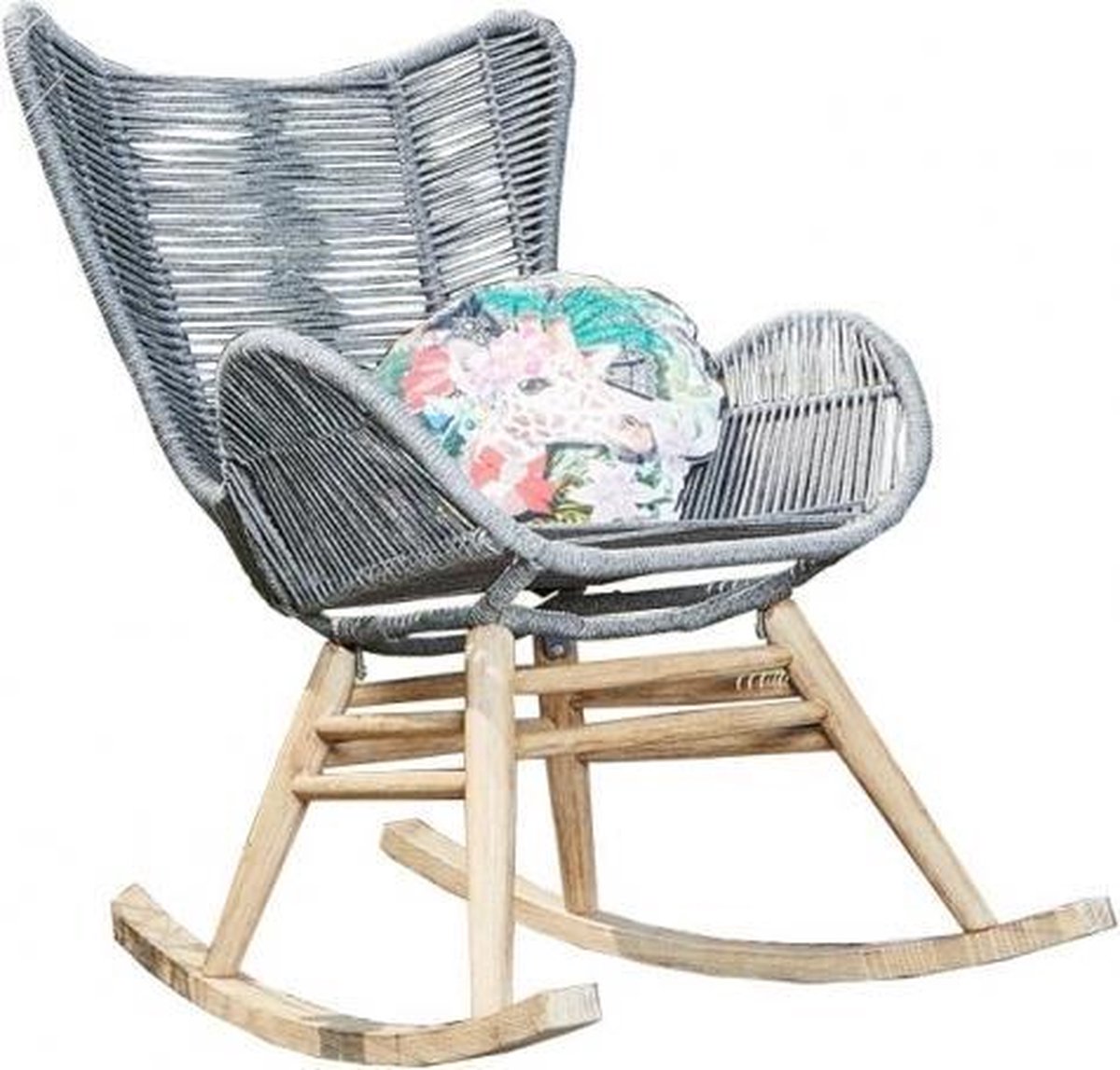 Kreta Rocking Chair Grey Rope