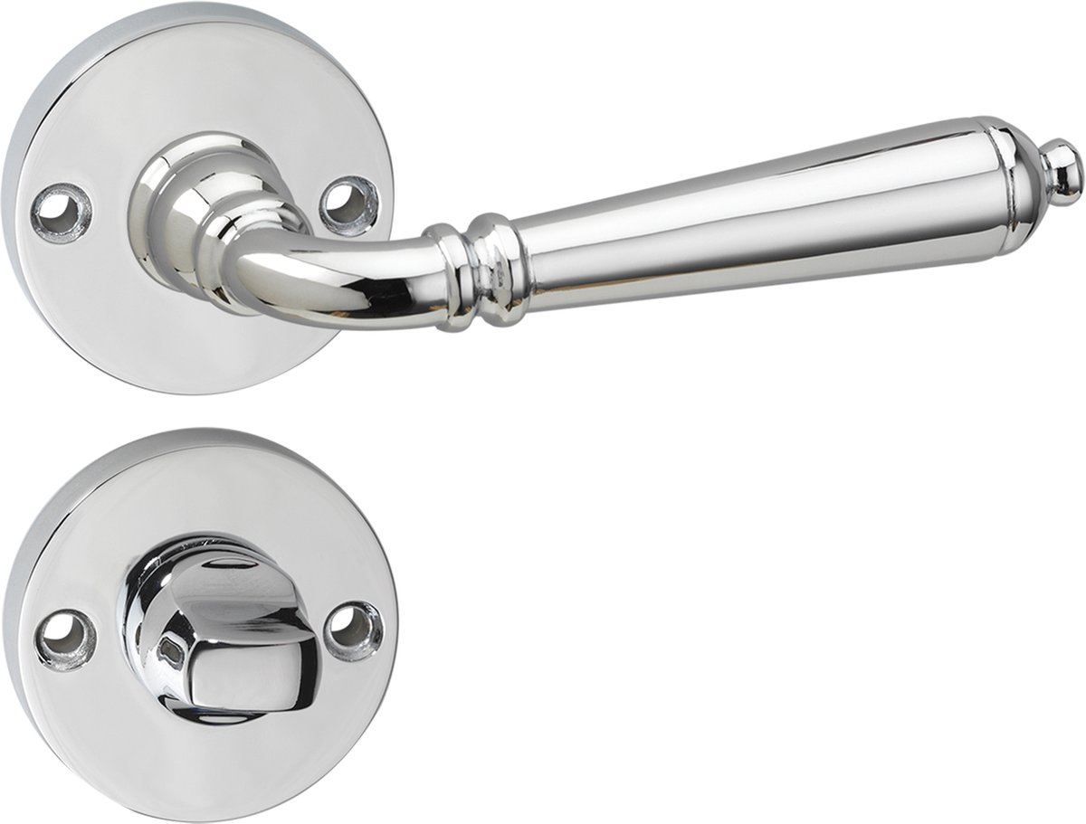Impresso Queens Deurklink – Deurbeslag – Rond – Rozet met Toiletsluiting – Chroom