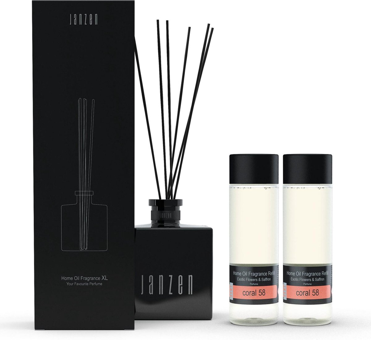 Janzen Home Fragrance Sticks XL zwart inclusief Coral 58
