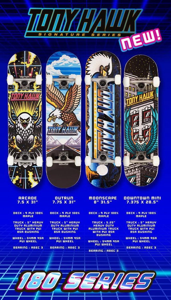 Skateboard Tony Hawk 180 - Arcade - 31 x 7.5 inch - 79 cm — afbeelding 4