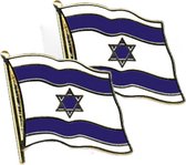 2x stuks pin/broche vlag Israel 20 mm - Feestartikelen/kostuum versiering - Landen thema