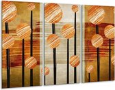 GroepArt - Schilderij -  Art - Bruin, Grijs - 120x80cm 3Luik - 6000+ Schilderijen 0p Canvas Art Collectie