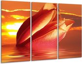 Peinture sur toile Tulipes | Rouge, orange, jaune | 120x80cm 3 Liège