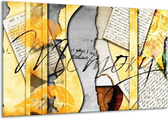 Art de peinture sur toile | Marron, jaune | 120x70cm 1Hatch