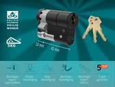 M&C Matrix Cilinderslot Zwart - 1x Halve cilinders 42 mm - Met 3 sleutels - SKG*** - Politiekeurmerk Veilig Wonen