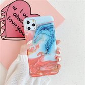 Voor iPhone 12/12 Pro TPU Smooth Marbled IMD mobiele telefoonhoes (Norwegian Red F20)