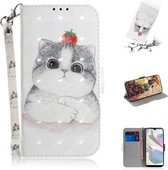 Voor Galaxy A70e 3D Schilderen Horizontale Flip Leren Case met Houder & Kaartsleuf & Portemonnee & Lanyard (Leuke kat)