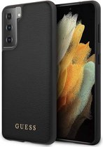 Samsung Galaxy S21+ Backcase hoesje - Guess - Effen Zwart - Kunstleer